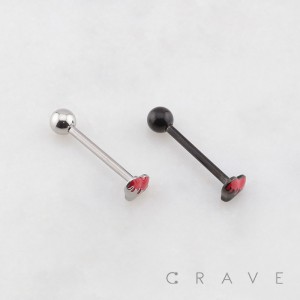 MELTING LOVE HEART 316L SURGICAL STEEL TONGUE BARBELL